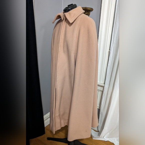 Vintage tan wool cape with collar, fully lined, OS, handmade - Picture 3 of 8